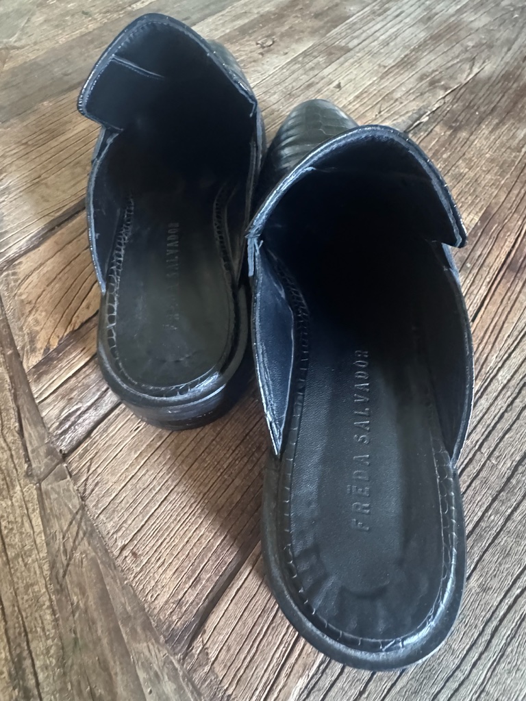 Freda Salvador Keen Mules Croc Embossed Black- 11 — image 4 of 5